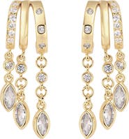 ATHRA LUXE Modern Muse CZ Marquise Charm Hoop Earrings