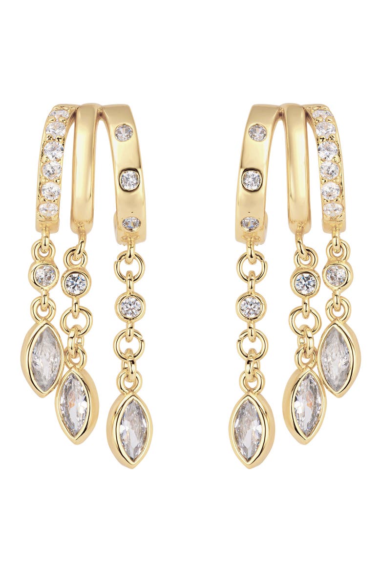 Modern Muse CZ Marquise Charm Hoop Earrings video