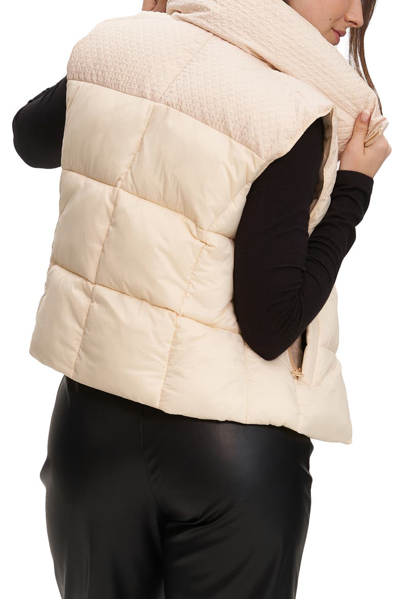 Devi Mixed Media Quilted Vest, Alternate, color, IVORY CREAM