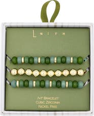 Leith Set of 3 Beaded Stretch Bracelets