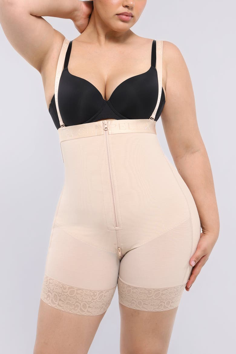 High Waist Tummy Control Shaping Short, Alternate, color, Beige