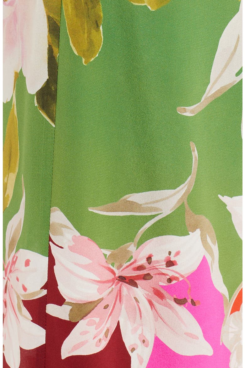 Floral Wide Leg Silk Crepe Pants, Alternate, color, MULTI