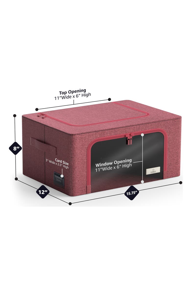 SORBUS Small Window Storage Box - Set of 2 - Pink, Alternate, color, Pink