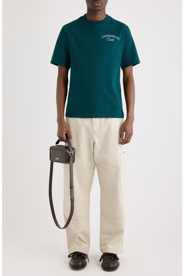 Le T-Shirt Club Embroidered T-Shirt, Alternate, color, JACQUEMUS CLUB DARK GREEN