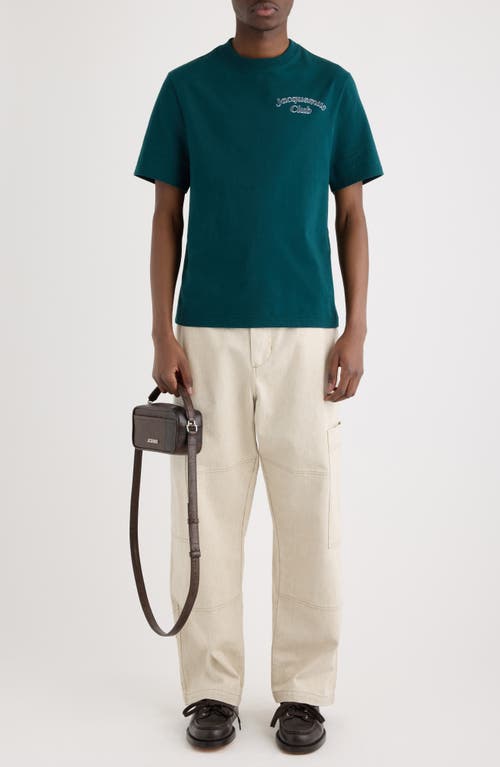 Jacquemus Mens Club Dark Green Embroidered-print Long-sleeve Cotton Shirt In Green