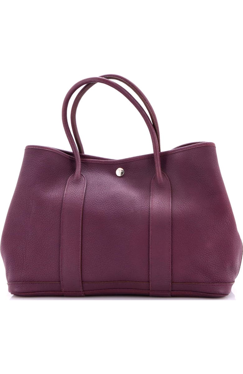 Pre-Owned Hermes Garden Party Tote Leather 36, Main, color, Cassis