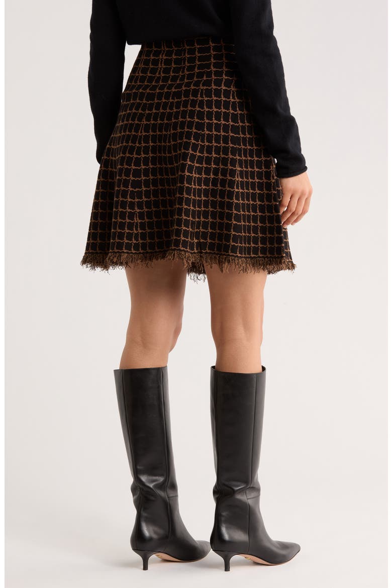 Short Flare Sweater Skirt, Alternate, color, BLACK/ CAMEL-BKCMLWDP