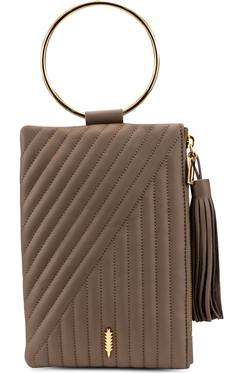 Thacker Nolita Ring Handle Quilted Leather Clutch, Main, color,