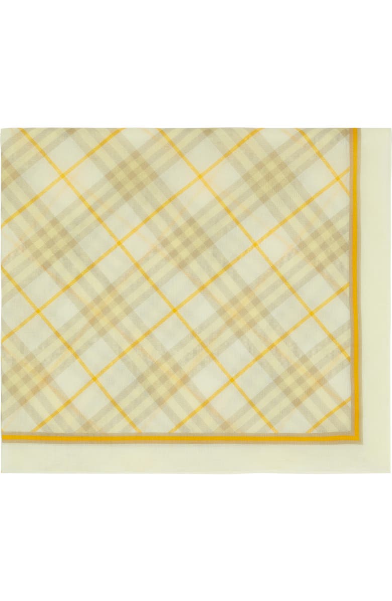 Burberry Check Cotton Scarf, Main, color, Wheat