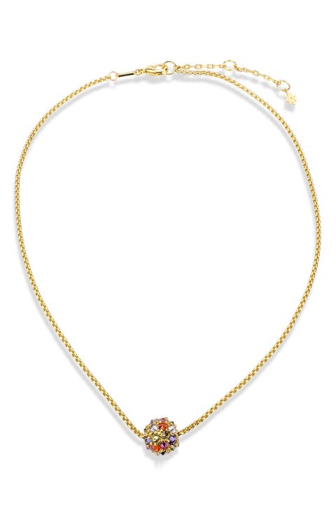 Fiesta Ball Pavé CZ Pendant Necklace