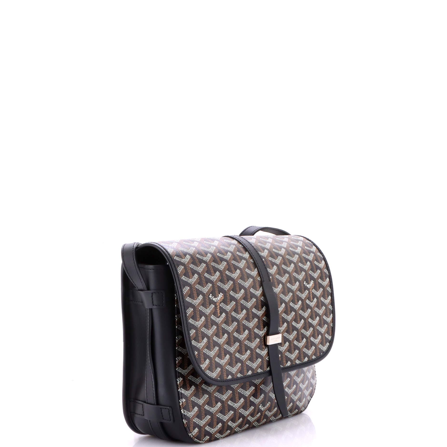 Pre-Owned Goyard Belvedere II Messenger Bag Coated Canvas MM, Alternate, color, Black