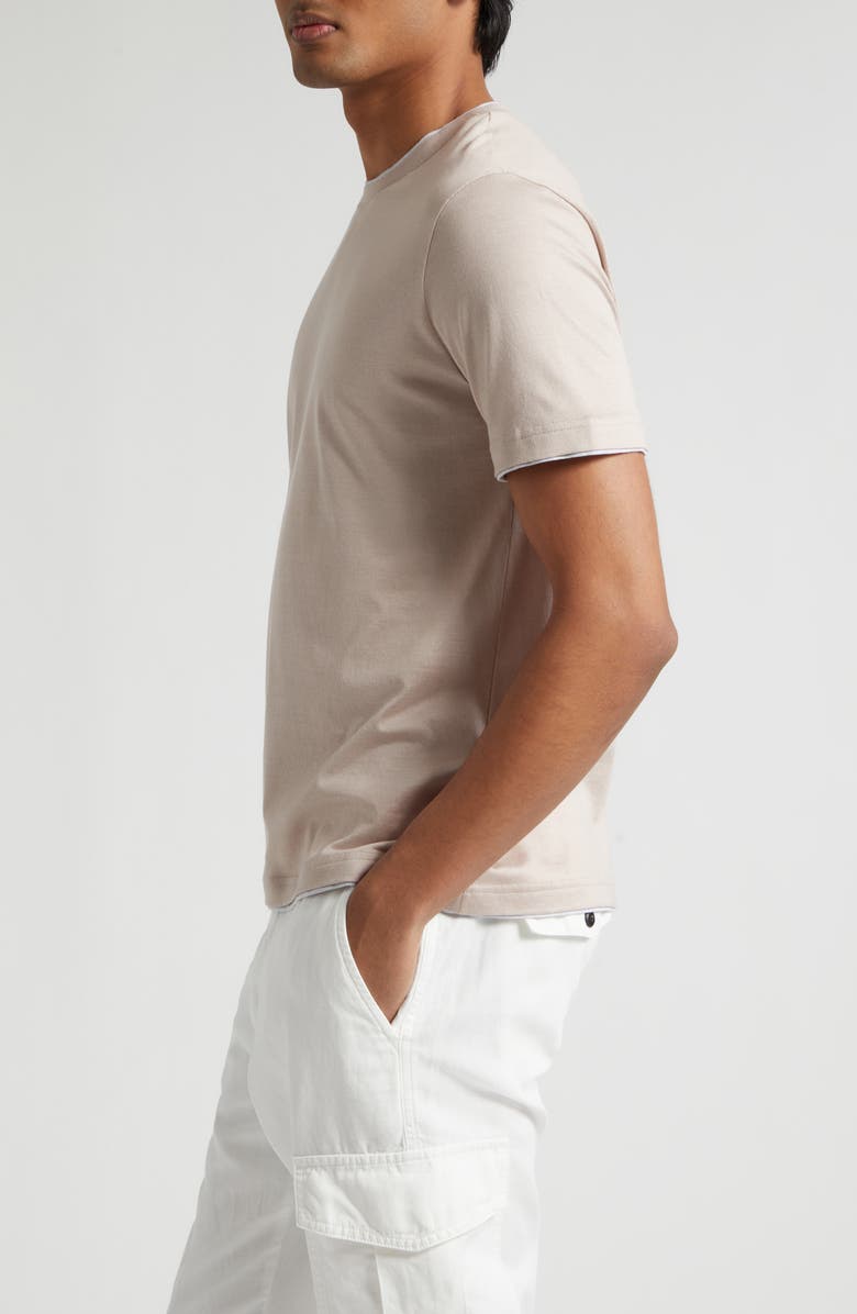 Eleventy Crewneck T-Shirt, Alternate, color, 26-13 Dust Pink/ Light Grey