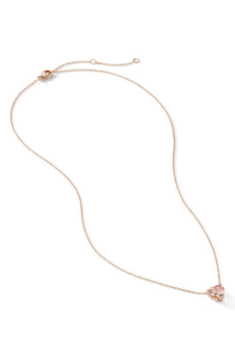 David Yurman Heart Pendant Necklace in 18K Rose Gold with Morganite, Alternate, color, 
