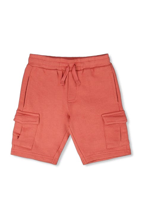 Elastic Waistband Slit and Cargo Pockets French Terry Shorts (Toddler, Little Kid & Big Kid)