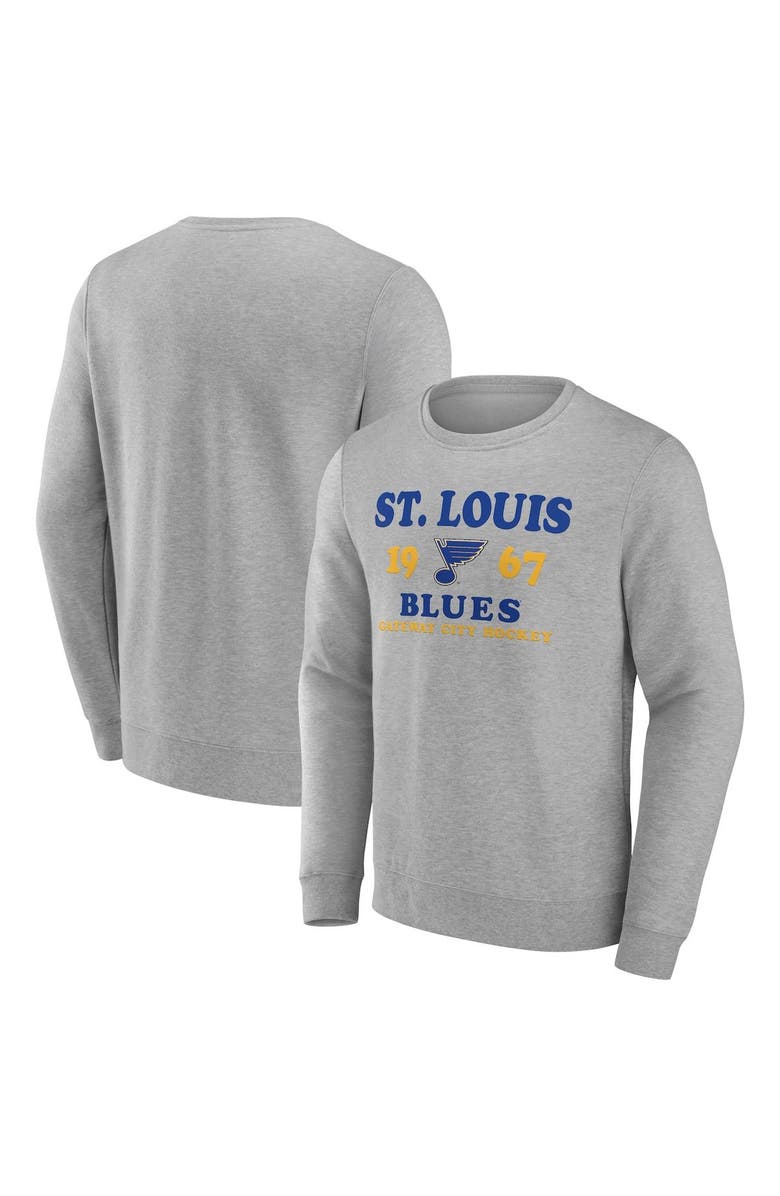 FANATICS Men's Fanatics Branded Heather Charcoal St. Louis Blues Fierce Competitor Pullover Sweatshirt, Main, color, Charcoal