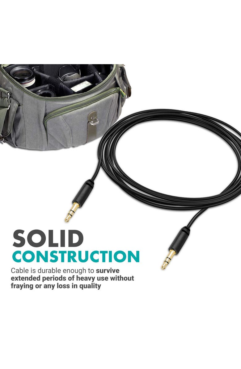 MOVO MC6 Dual 3.5mm Male Stereo TRS Cable - 20-Foot Camera Patch, Alternate, color, Black