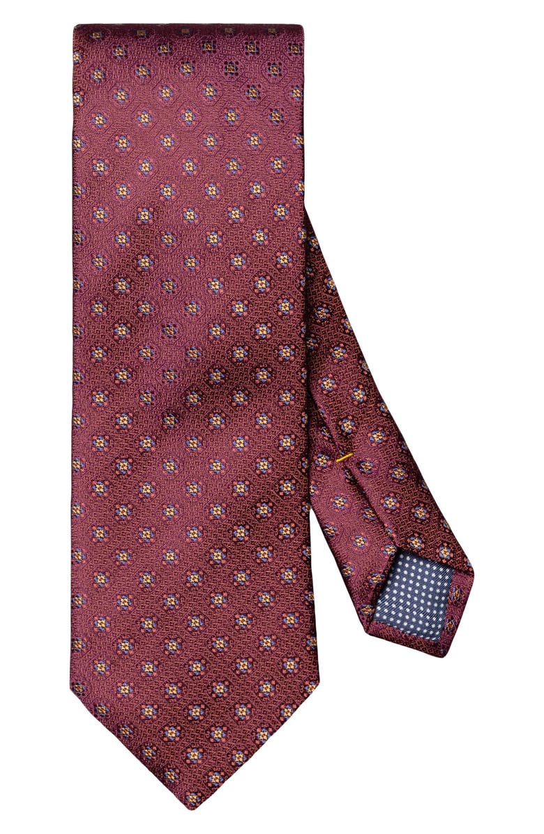 Eton Medallion Silk Tie, Main, color, Medium Red