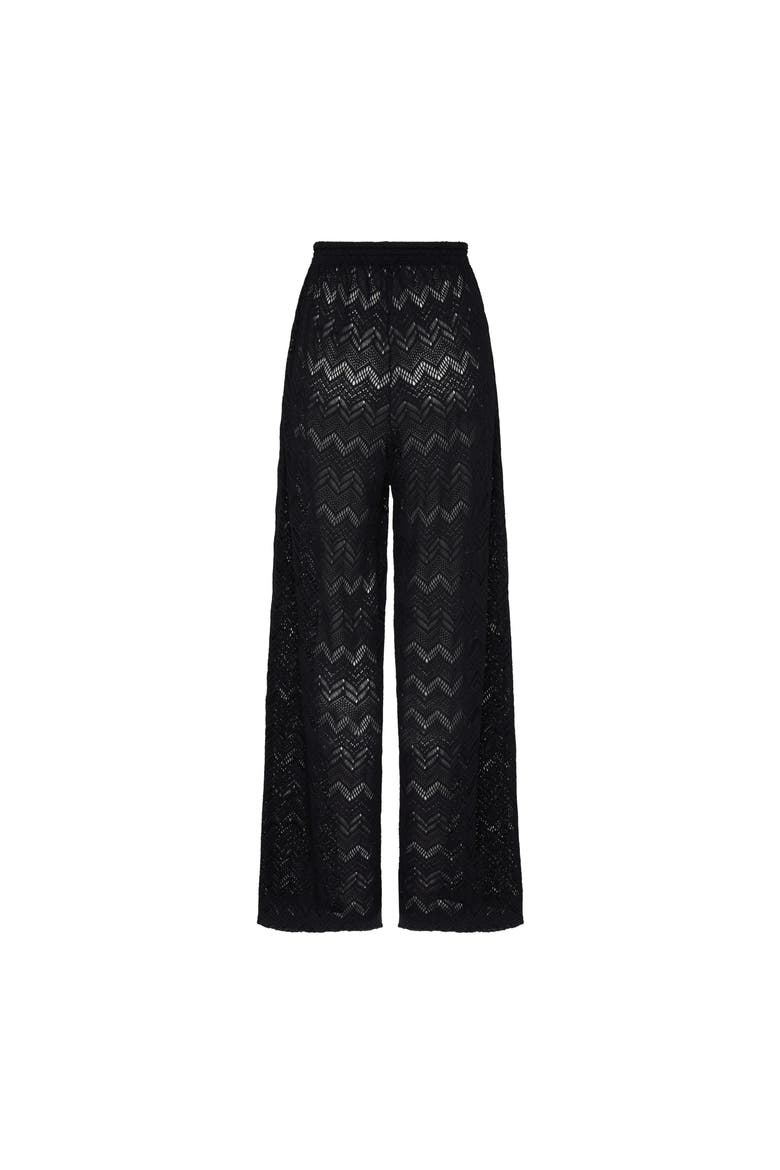Women Mesh Wide-Leg Pants, Alternate, color, black