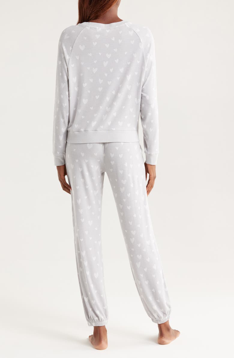 Honeydew Star Seeker Brushed Jersey Pajamas, Alternate, color, Light Grey Hearts