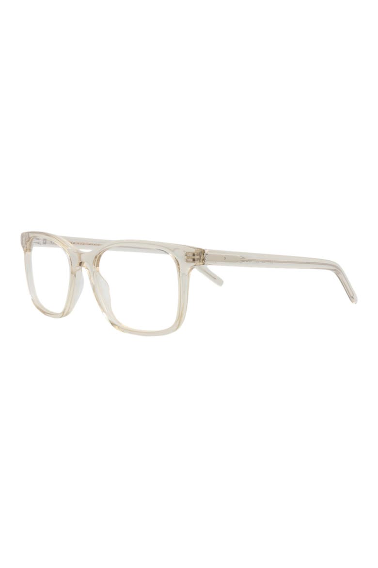 53mm Square Optical Glasses, Alternate, color, BEIGE BEIGE TRANSPARENT