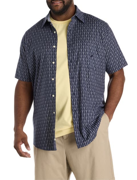 Big & Tall Rope-Printed Sport Shirt