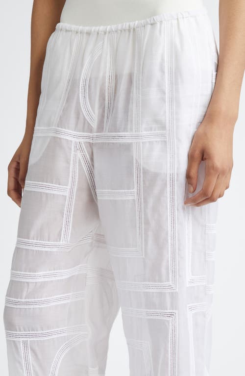 Totême Cotton-silk Monogram Trousers In White