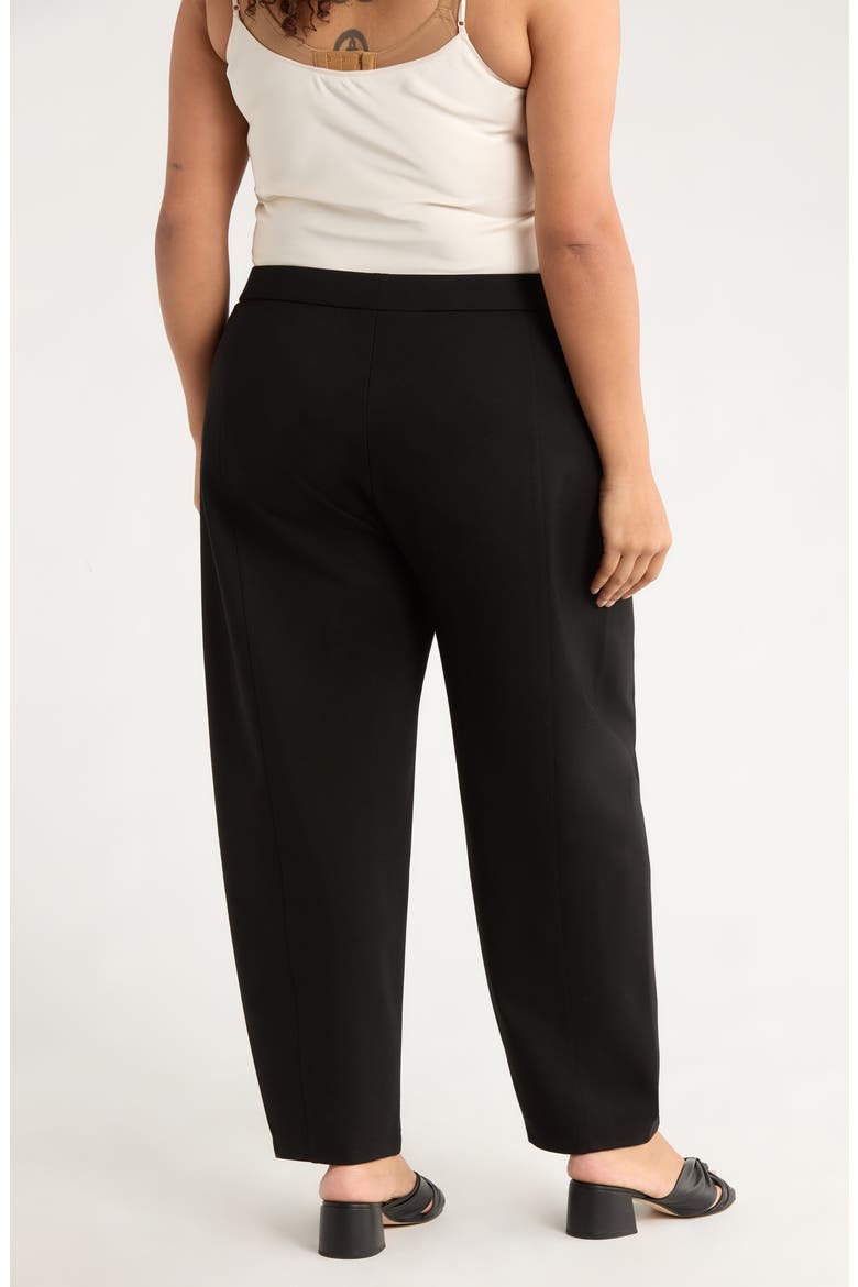 Lantern Double Knit Ankle Pants, Alternate, color, BLACK