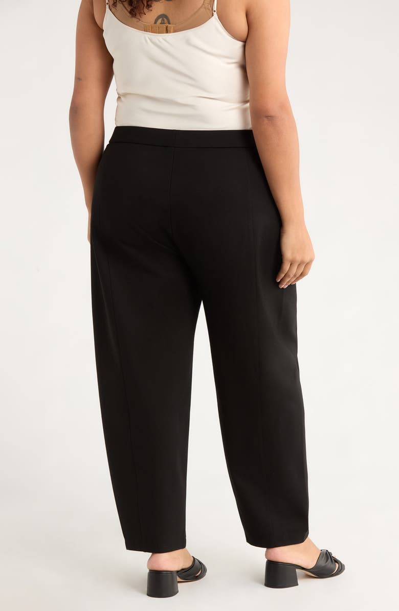 Eileen Fisher Lantern Double Knit Ankle Pants, Alternate, color, Black