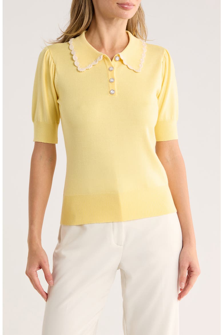 Gwen Lace Trim Sweater, Main, color, POPCORN