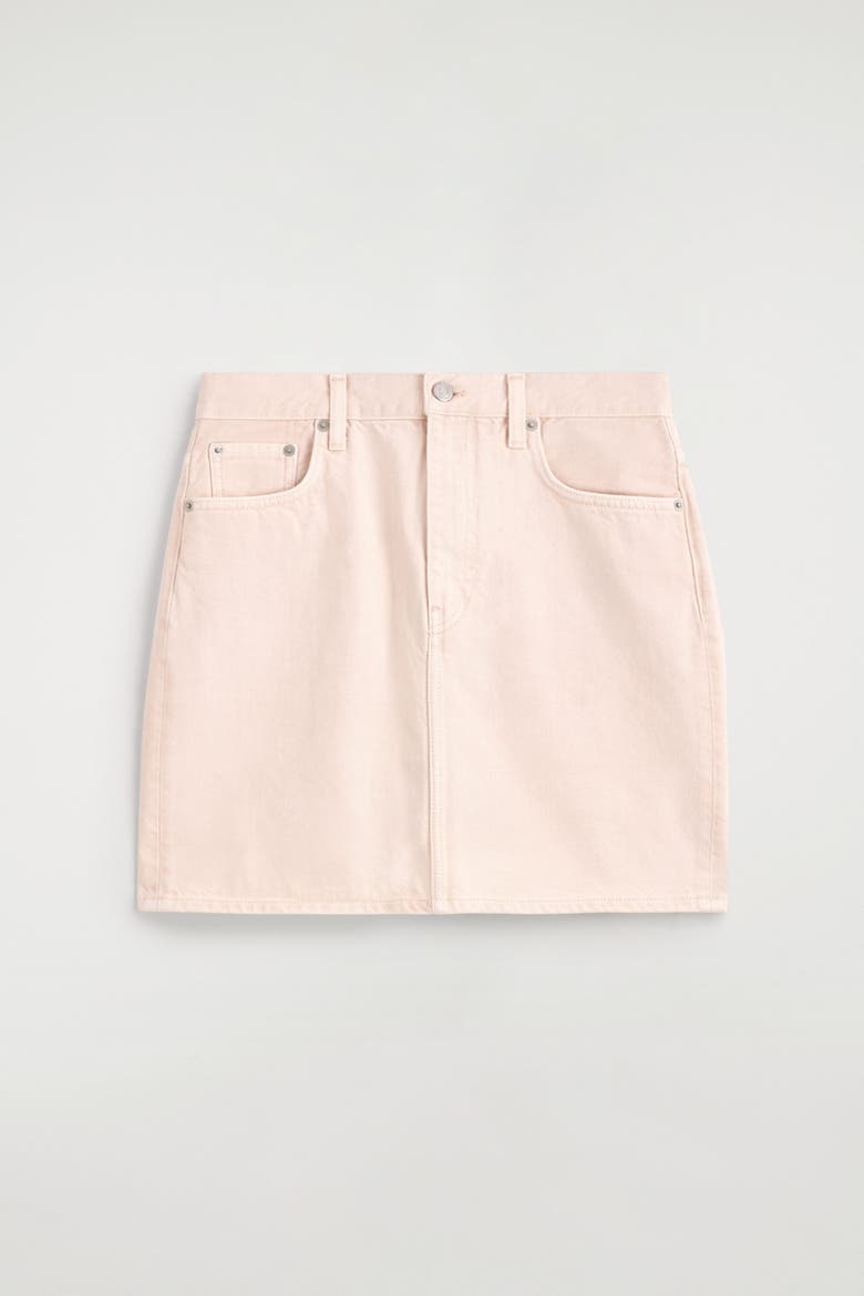 Denim Mini Skirt, Alternate, color, LIGHT PINK