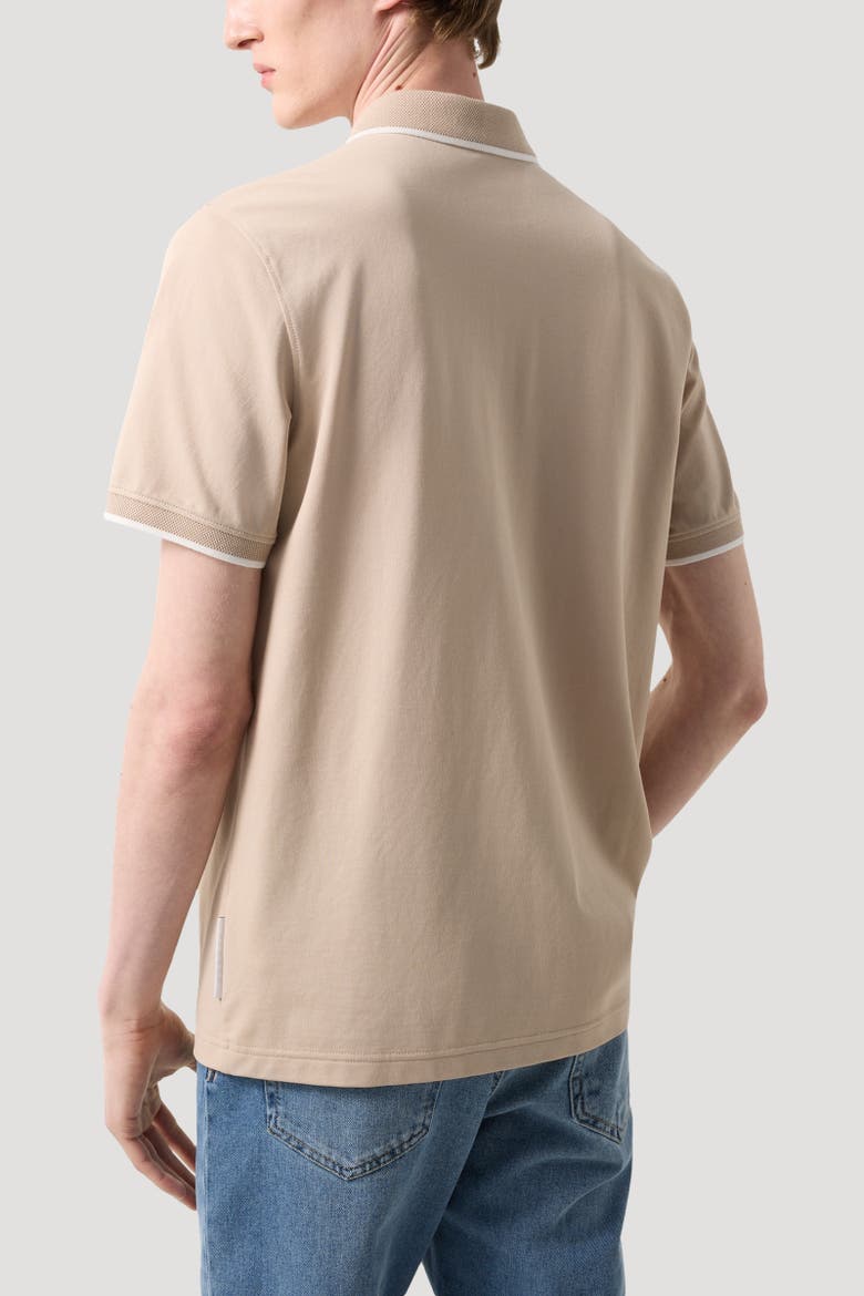 Timo Zip Polo Shirt, Alternate, color, Beige
