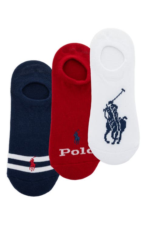 Assorted 3-Pack Cotton Blend No-Show Socks