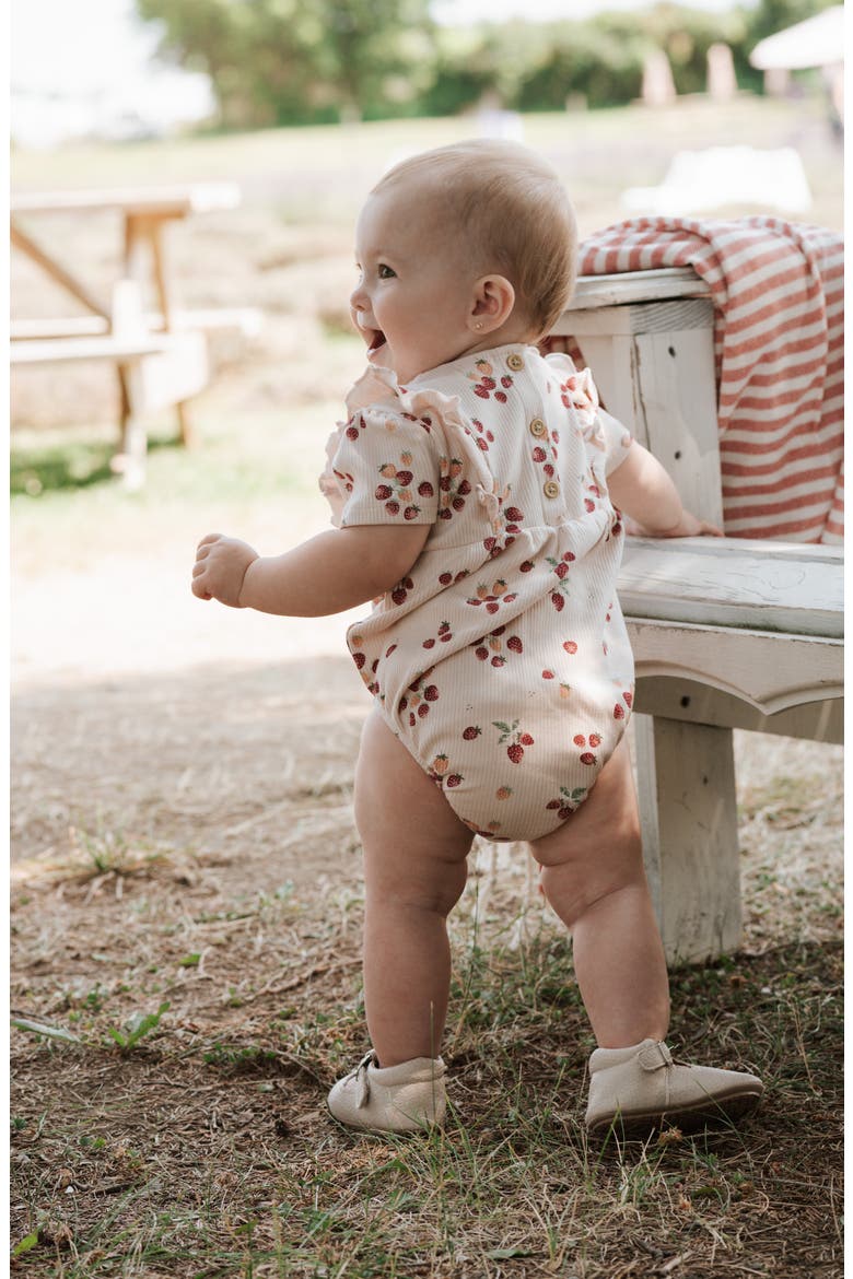 Strawberry Print Bodysuit, Alternate, color, LIGHT PINK