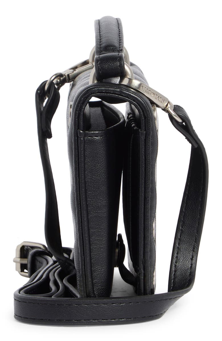 Steve Madden Studded Wallet on a Crossbody Strap, Alternate, color, Black