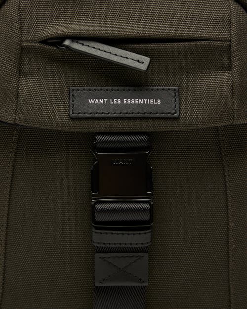 Want Les Essentiels De La Vie Want Les Essentiels Brantford Organic Cotton Canvas Crossbody Bag In Green