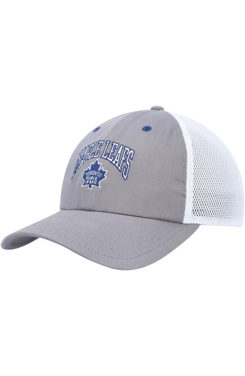 adidas Men's adidas Gray/White Toronto Maple Leafs Tonal Slouch Trucker Adjustable Hat, Main, color, 