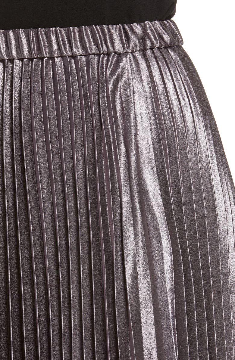 Anne Klein Pleated Satin Midi Skirt, Alternate, color,