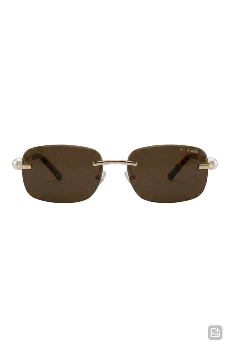 Perla 57mm Rectangular Sunglasses, Main, color, TORTE/ BROWN