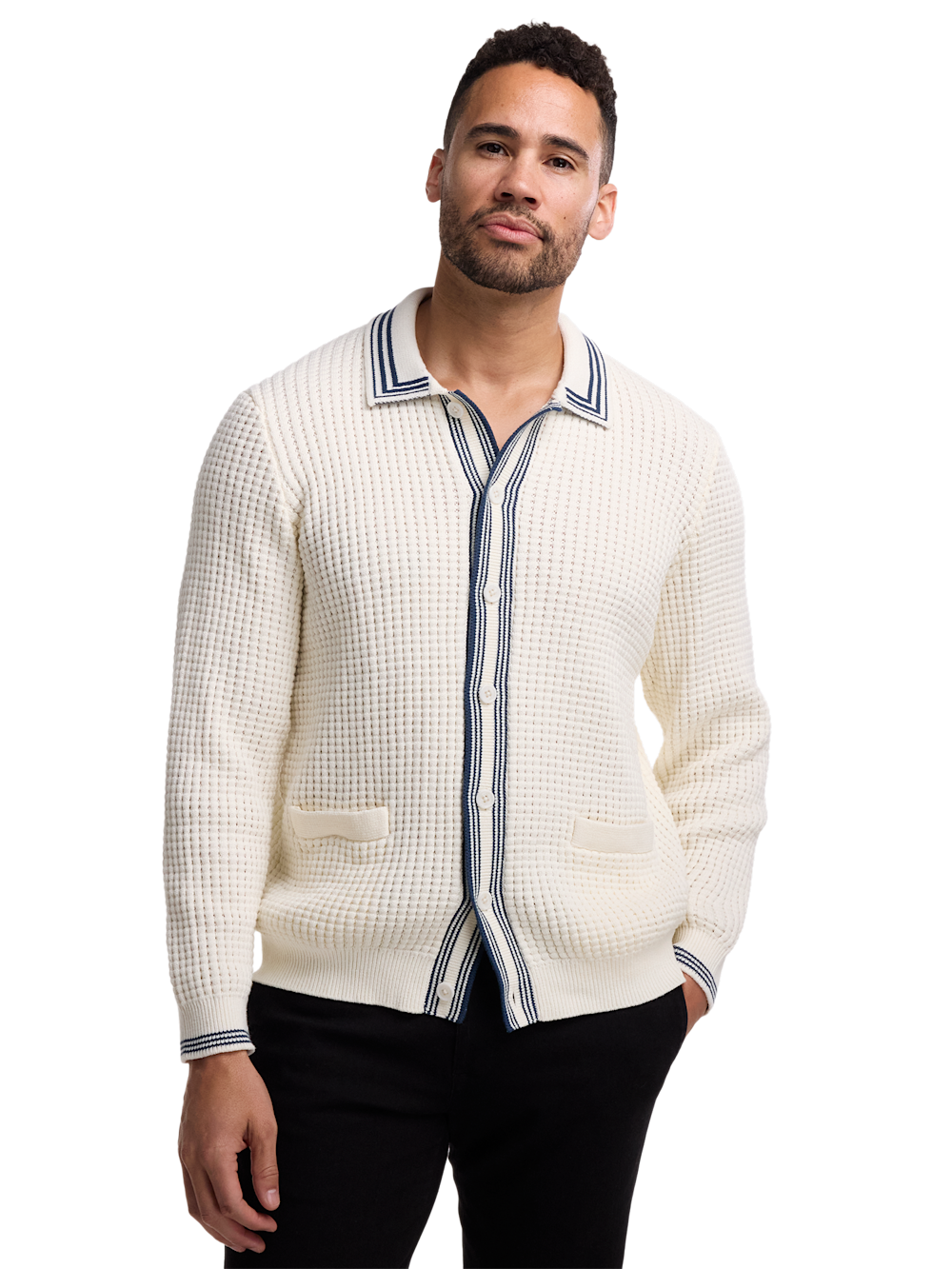Cotton Button Front Polo Long Sleeve - image 2