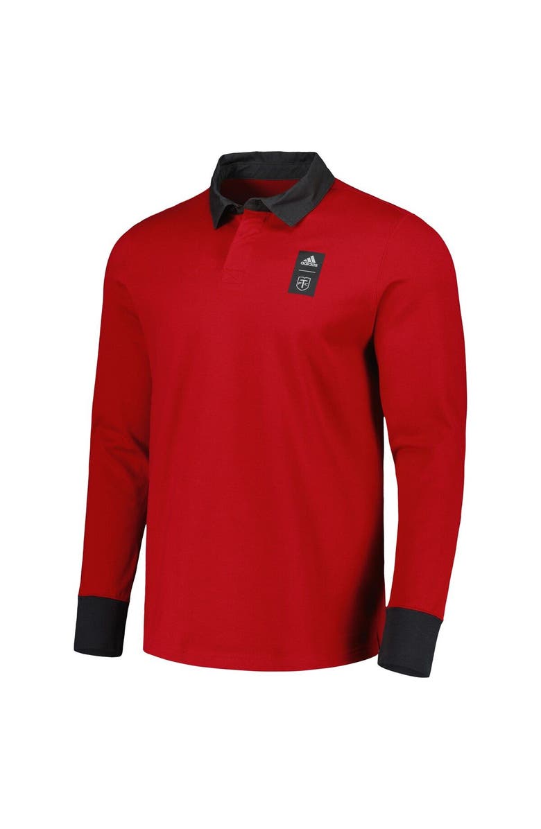 adidas Men's adidas 2023 Player Red Toronto FC Travel Long Sleeve Polo, Alternate, color,