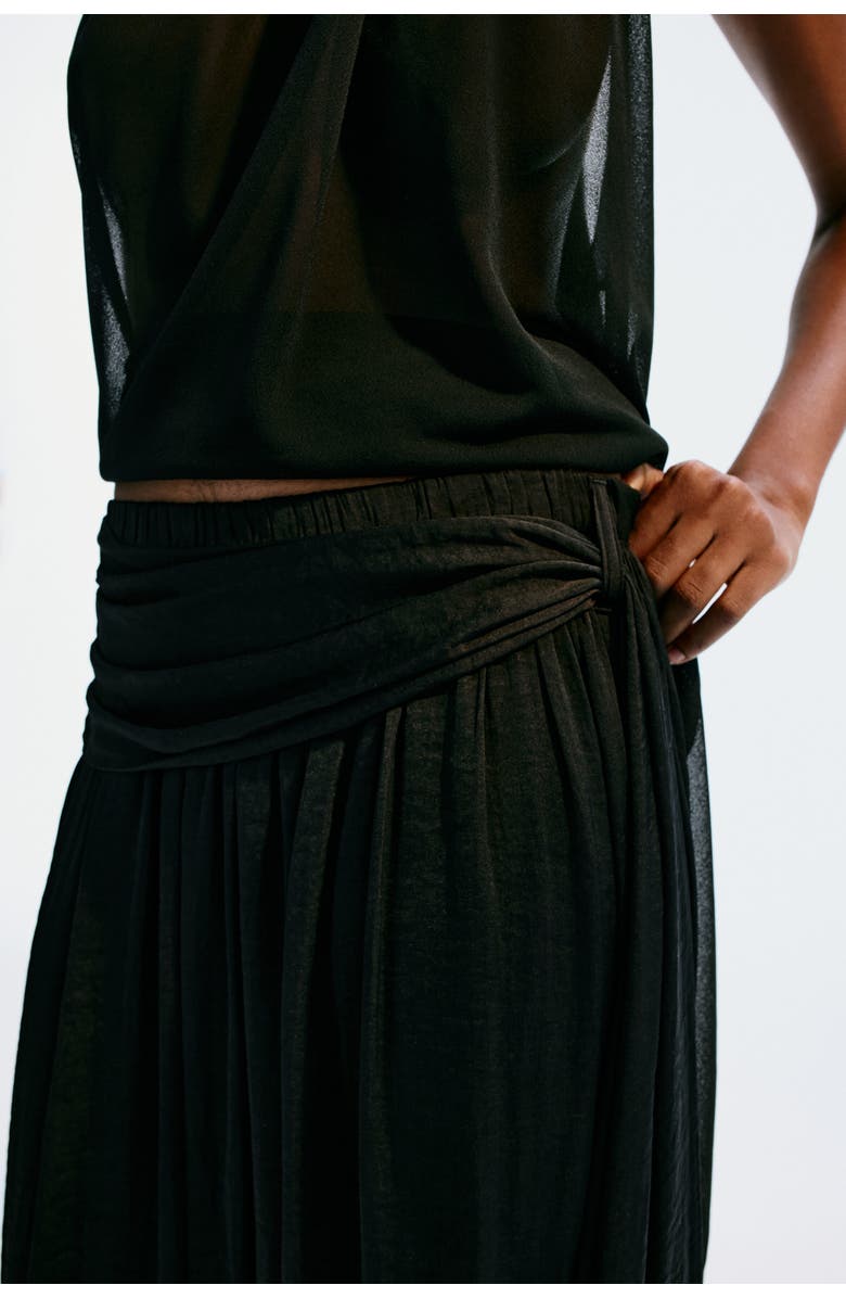 H&M Draped-panel Balloon Trousers, Alternate, color, Black