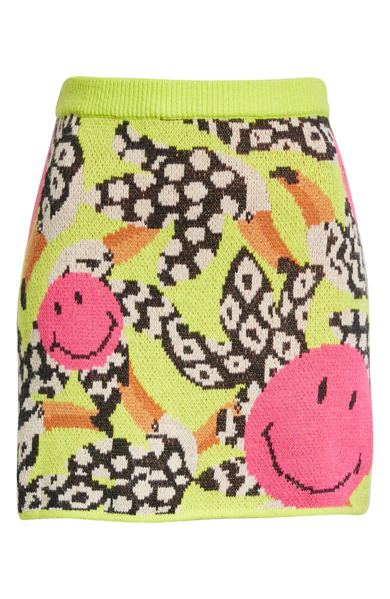 FARM Rio Tucanissimo Smiley Jacquard Knit Skirt, Alternate, color,