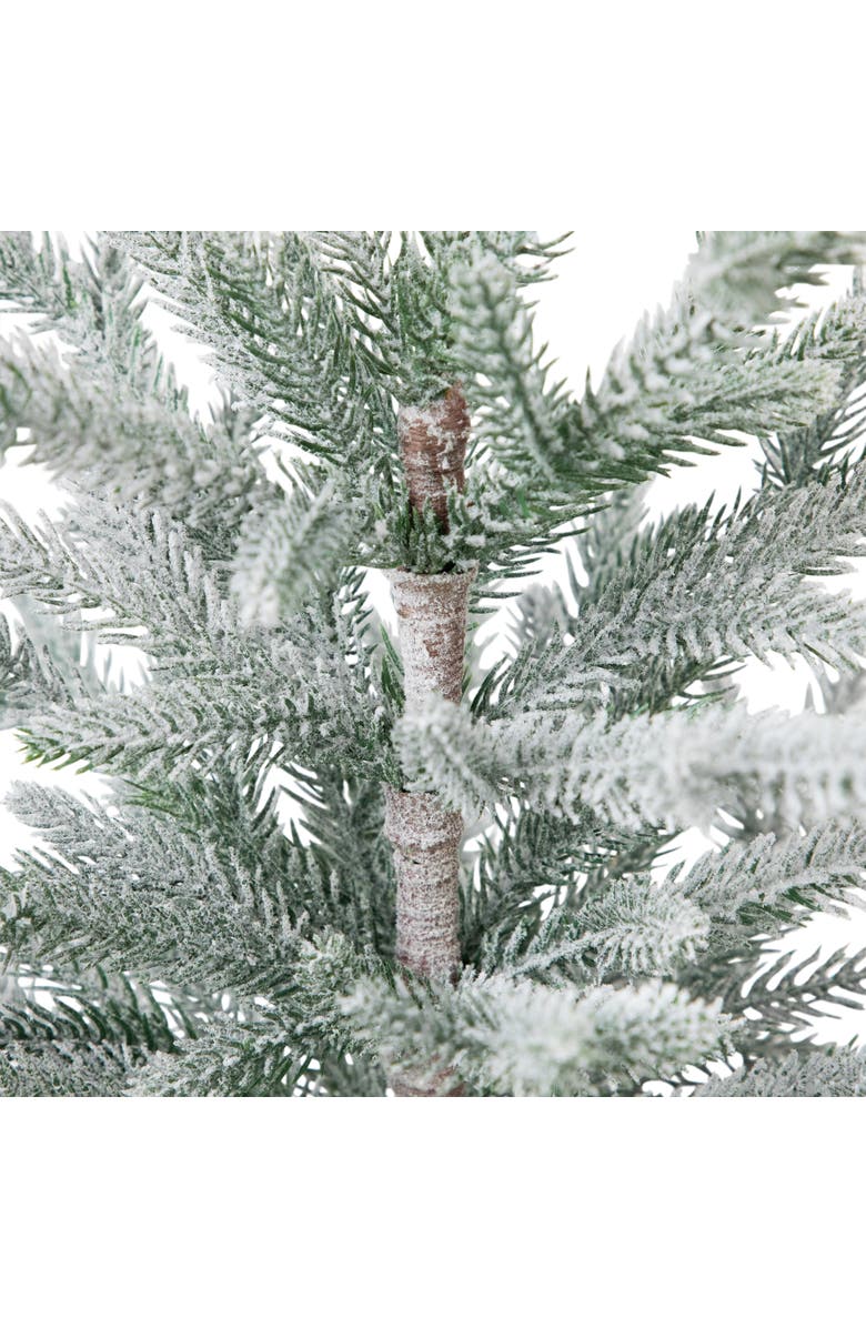 Northlight Flocked Potted Artificial Christmas Snowy Tree - 26" - Unlit, Alternate, color, Green