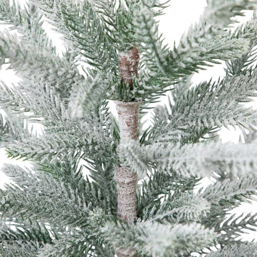 Northlight Flocked Potted Artificial Christmas Snowy Tree In Green
