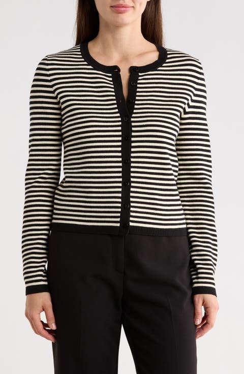 Stripe Crop Cardigan