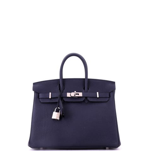 Birkin Handbag Blue Togo with Palladium Hardware 25