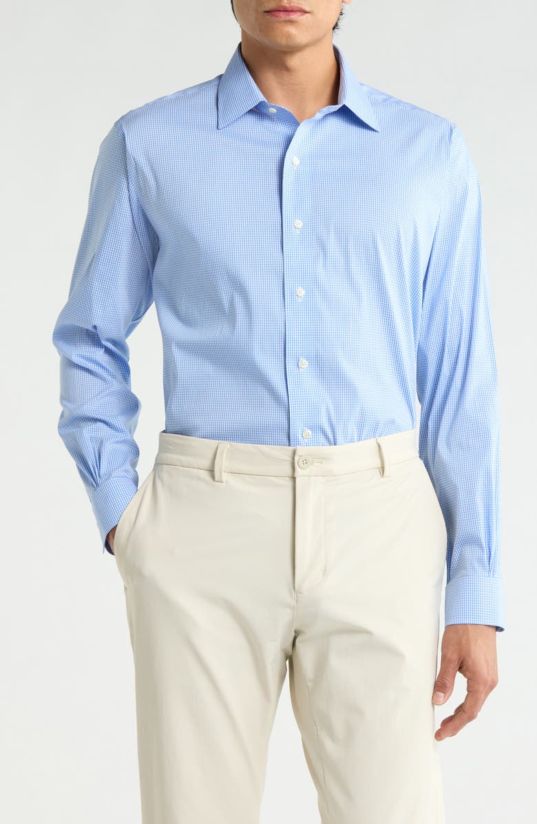 Brooks Brothers Regular Fit Explorer Non-Iron Gingham Button-Down Shirt, Main, color, Blue Mini Gingham