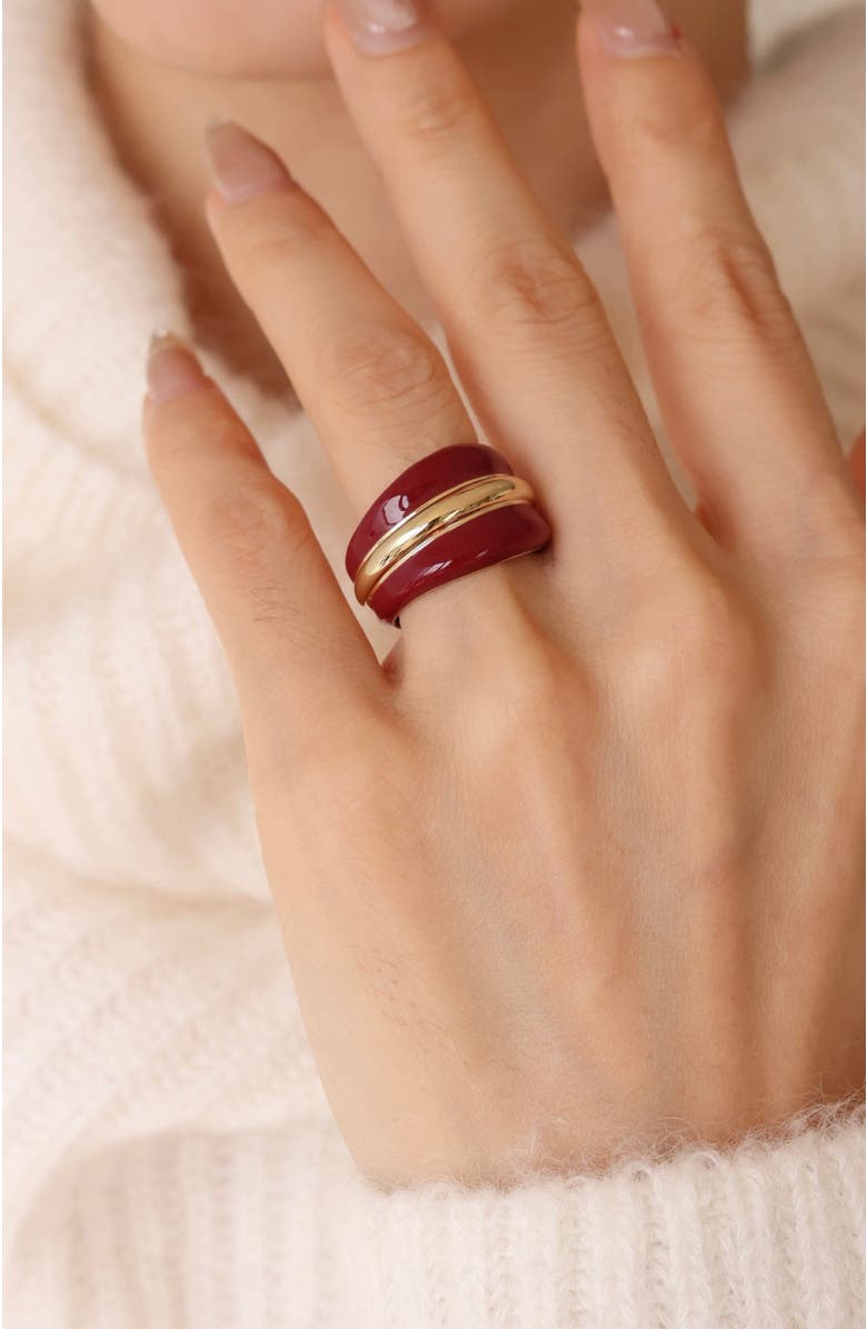 RETRO CHIC Ostuni Ring, Alternate, color, Red & Gold