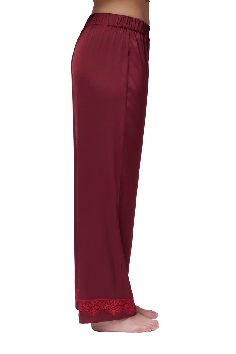 Satin Secrets Lounge Pants, Alternate, color, SPINEL RED