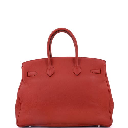 Pre-owned Hermes  Hermes Birkin Handbag Red Togo With Palladium Hardware 35